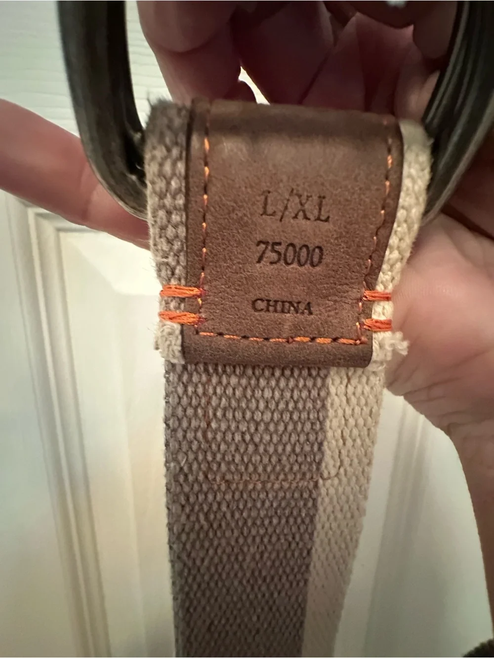 Maker & Co. Woven Canvas Belt with Leather L/XL